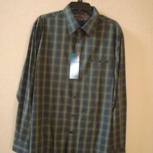 Perry Ellis Size XL Dill Green New Mens Shirt